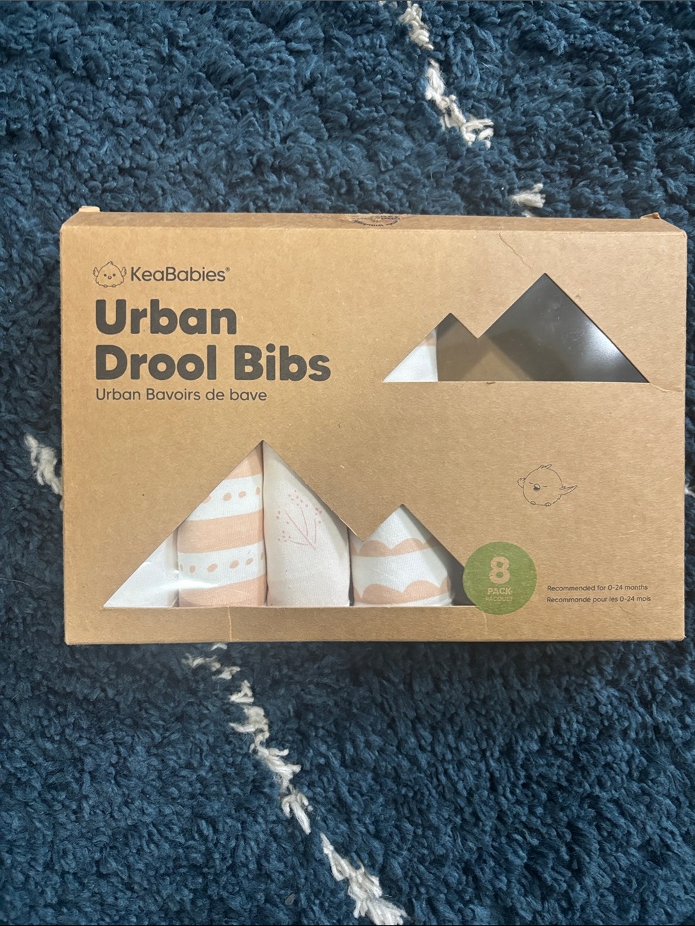 KeaBabies Urban Drool Bibs - White & Peach Set